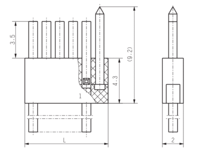 CDbF Crimping Electrical Connector-Z(female) Dimension