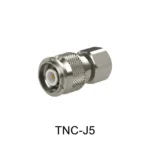 TNC-J5 male RF coaxial connector plug with text label