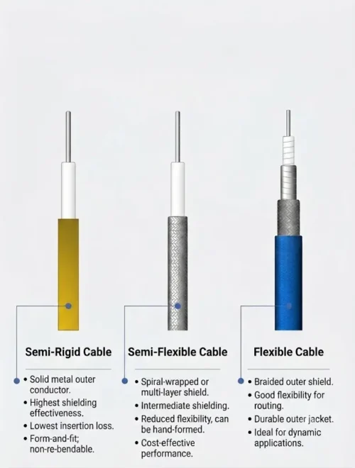 Semi-Rigid vs Semi-Flexible vs Flexible Cable Assemblies